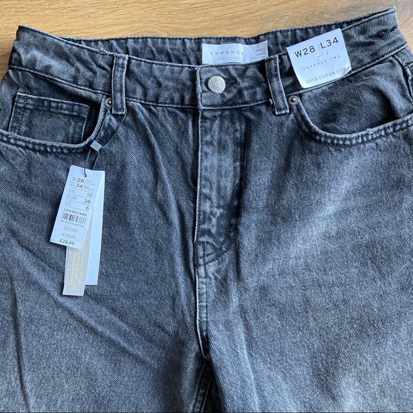 NWT Topshop High Waisted Black Flare Jeans - Picture 3 of 4